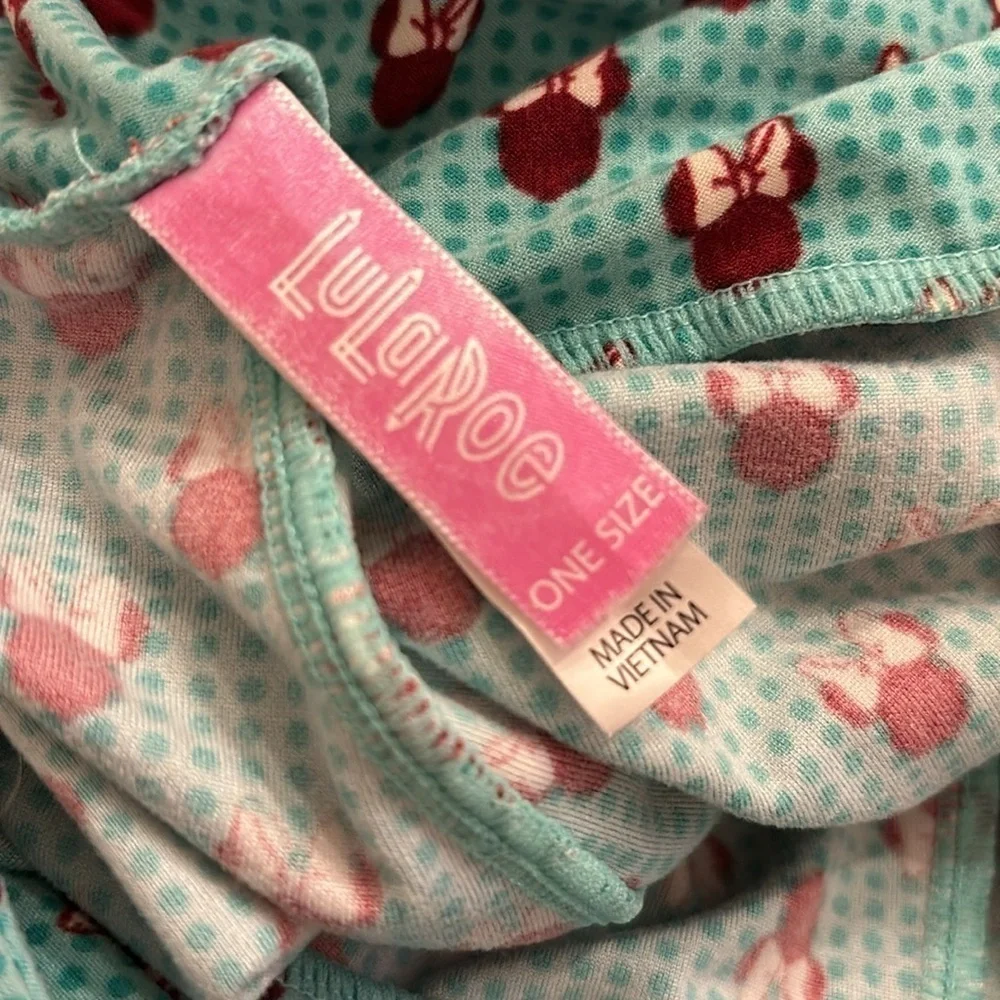 Disney X Lularoe Minnie Mouse Leggings in Teal Green & Fuchsia